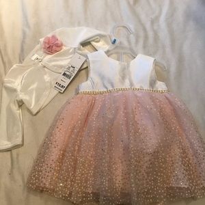 Baby Girl pink White Glitter Tutu Dress 3-6 mo